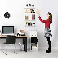 Sorbus 35" Floating Wall 2-Shelf with Baskets
