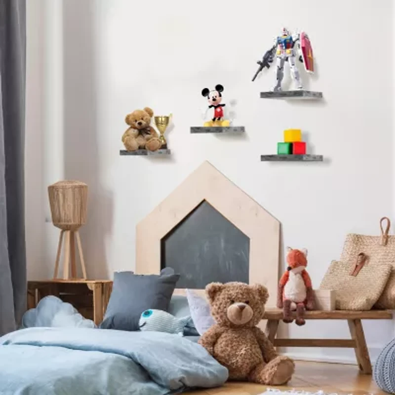 Sorbus 47" Floating 2-Shelf Shelf with Baskets