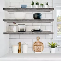 Sorbus 47" Floating 2-Shelf Shelf with Baskets