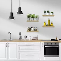 Sorbus 16" Floating 4-Shelf Shelf with Baskets