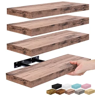 Sorbus 16" Floating 4-Shelf Shelf with Baskets