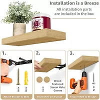 Sorbus 16" Floating 2-Shelf Shelf with Baskets