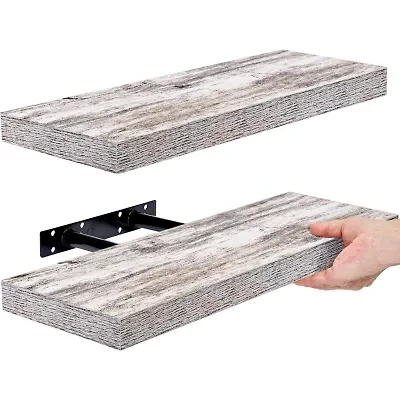 Sorbus 16" Floating 2-Shelf Shelf with Baskets