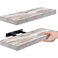 Sorbus 16" Floating 2-Shelf Shelf with Baskets