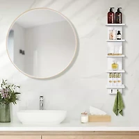 Sorbus Floating  with Hooks 5-Shelf Shelf Baskets