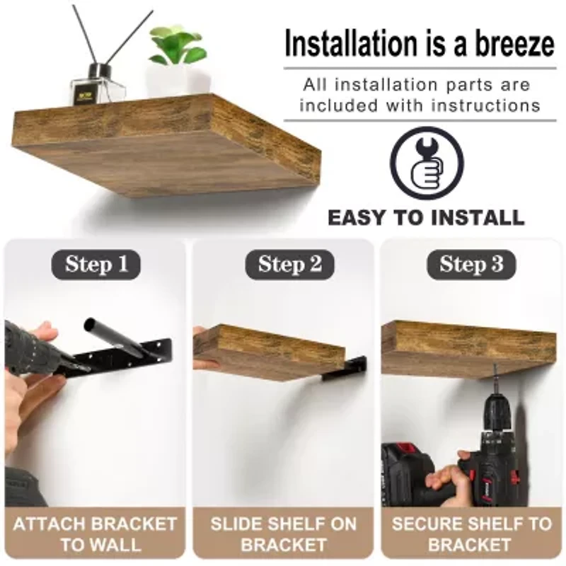 Sorbus Floating with Hooks 5-Shelf Shelf Baskets