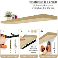 Sorbus 16" Floating Wall  with 5 Hooks 1-Shelf Shelf Baskets