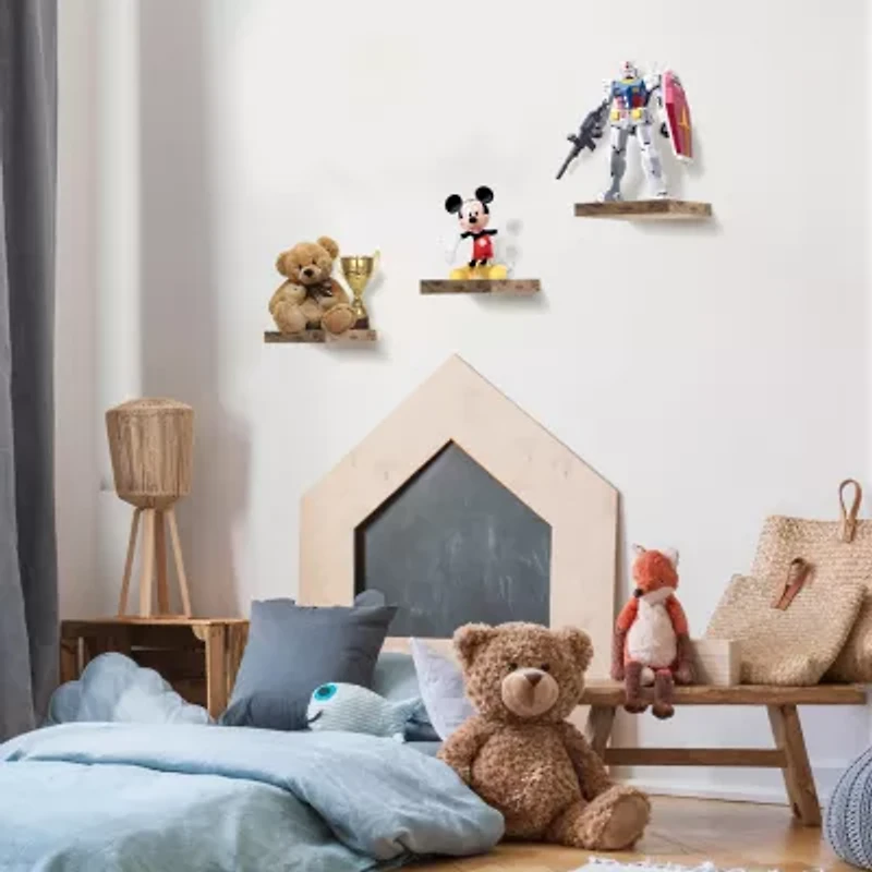 Sorbus 16" Floating Wall  with 5 Hooks 1-Shelf Shelf Baskets