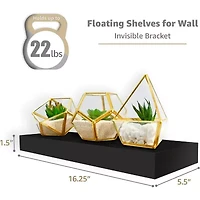 Sorbus 16" Floating 2-Shelf with Baskets
