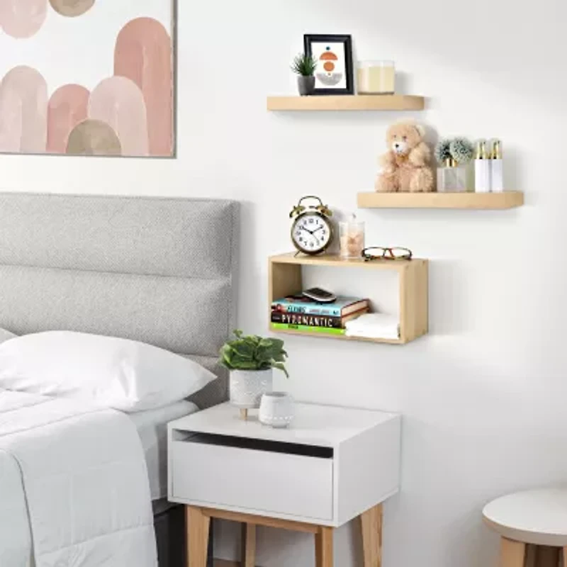 Sorbus 3 Piece Variety 3-Shelf Shelf with Baskets