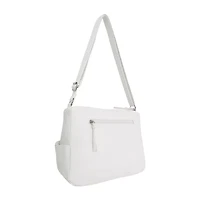 Bueno of California Double Zip Medium Crossbody With Woven Pockets Crossbody Bag