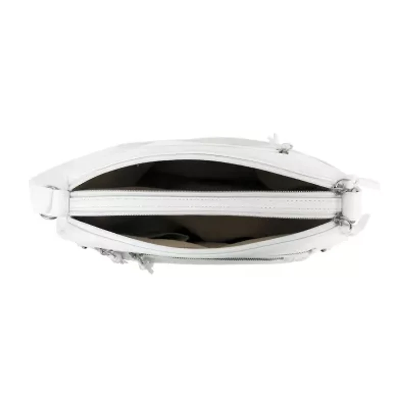 Bueno of California Double Zip Medium Crossbody With Woven Pockets Crossbody Bag