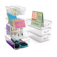 Sorbus 15 Pack Clear Plastic Bins With Handle 15-pc. Storage Bin