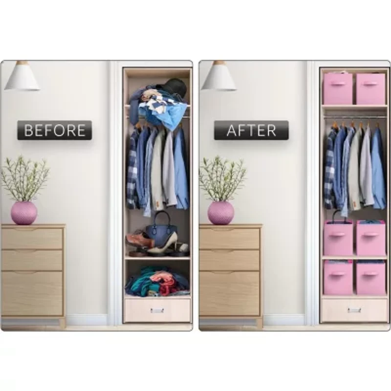 Sorbus 11" Foldable Fabric Storage Cube Bins With Handles Storage Cube