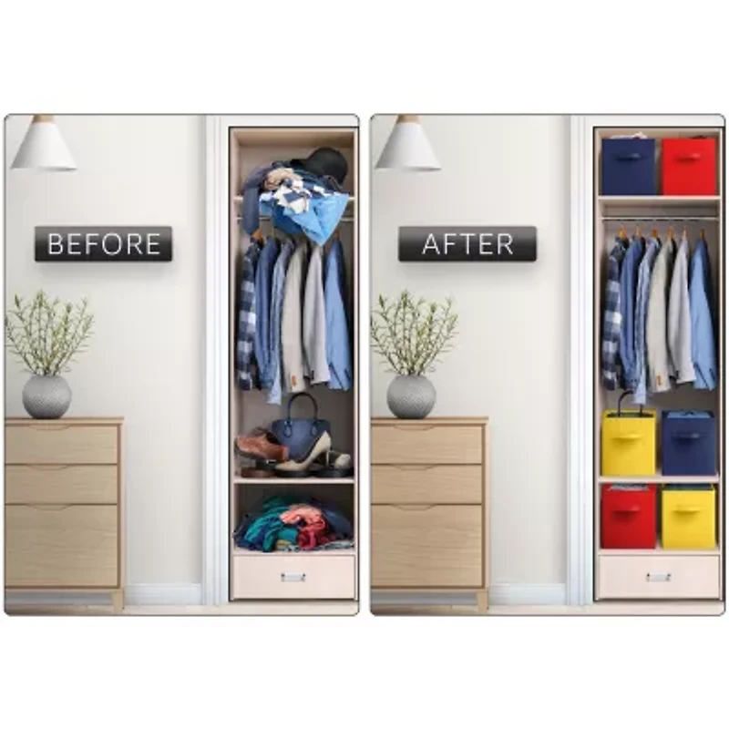 Sorbus 6 Pack 13" Foldable Cubes With Handles Storage Cube