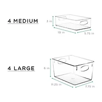 Sorbus Clear Plastic 8-pc. Storage Bin