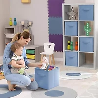 Sorbus 11" Foldable Fabric Cube Bins With Handles Storage Cube