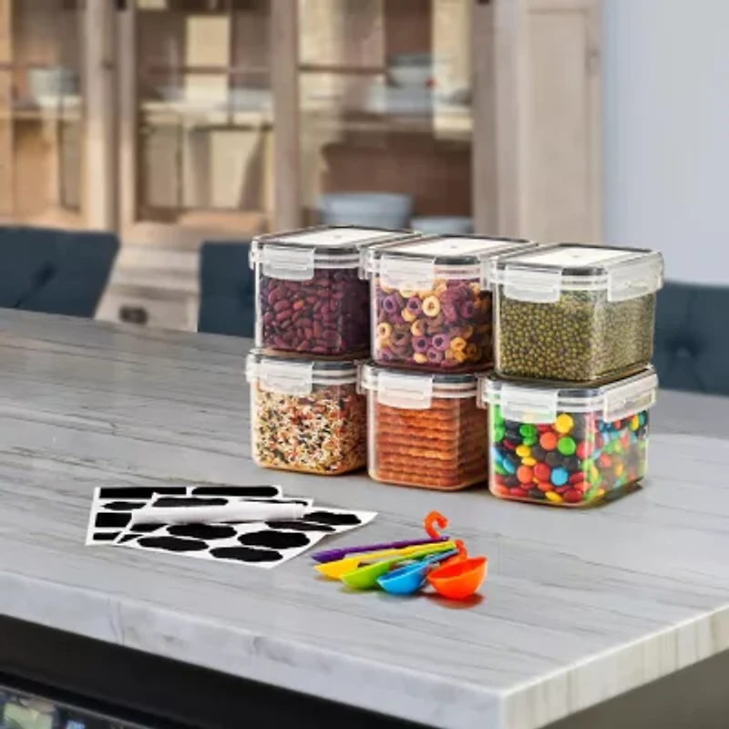Sorbus Airtight Food Storage Containers With Locking Lids, Measuring Spoons & Labels 6-pc. Food Container