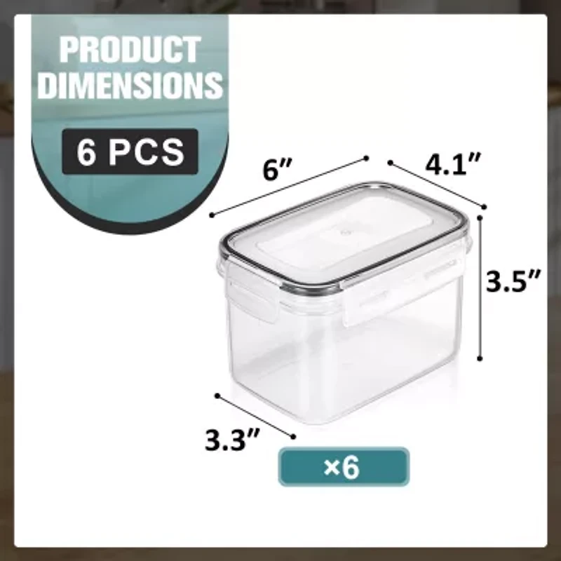 Sorbus Airtight Food Storage Containers With Locking Lids, Measuring Spoons & Labels 6-pc. Food Container