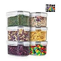Sorbus Airtight Food Storage Containers With Locking Lids, Measuring Spoons & Labels 6-pc. Food Container