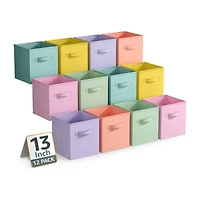 Sorbus 13" 12 Pack Sturdy Collapsible Fabric Cubes With Handle Storage Cube