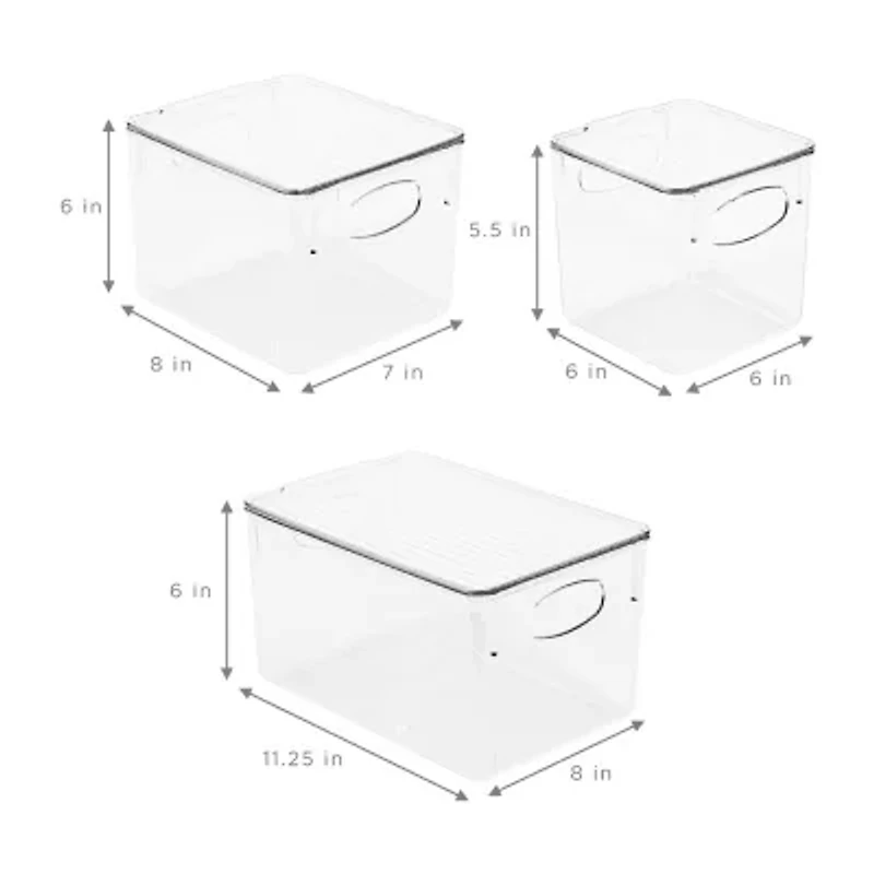 Sorbus Variety Pack Clear Acrylic Bins With Handles And Lids 12-pc. Storage Bin