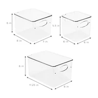 Sorbus Variety Pack Clear Acrylic Bins With Handles And Lids 12-pc. Storage Bin