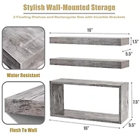 Sorbus 3 Piece Variety 3-Shelf Shelf with Baskets