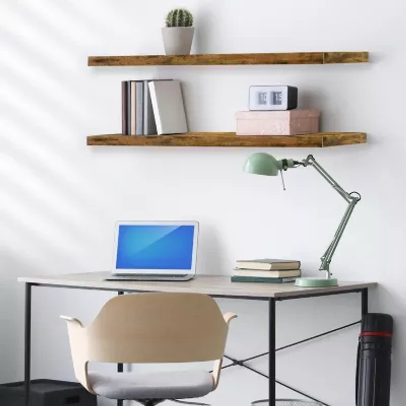 Sorbus 35" Floating 3-Shelf with Baskets