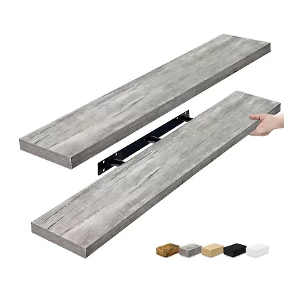 Sorbus 47" Floating 2-Shelf Shelf with Baskets