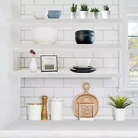 Sorbus 47" Floating 2-Shelf Shelf with Baskets