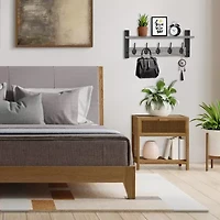 Sorbus Zig Zag Floating Corner Book 5-Shelf Shelf with Baskets