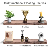 Sorbus Zig Zag Floating Corner Book 5-Shelf Shelf with Baskets