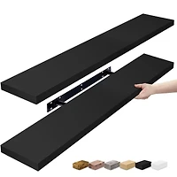 Sorbus 35" Floating Wall 2-Shelf Shelf with Baskets