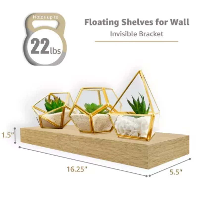 Sorbus 16" Floating 4-Shelf Shelf with Baskets