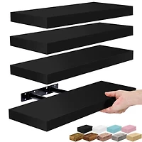 Sorbus 16" Floating 4-Shelf Shelf with Baskets