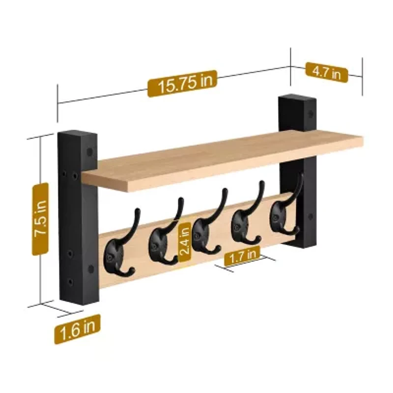 Sorbus 16" Solid Wood 2-Shelf Shelf with Baskets
