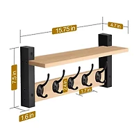 Sorbus 16" Solid Wood 2-Shelf Shelf with Baskets