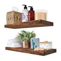 Sorbus 16" Solid Wood 2-Shelf Shelf with Baskets