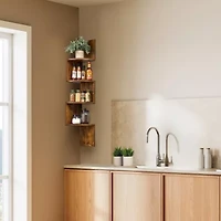 Sorbus 16" Solid Wood 2-Shelf Shelf with Baskets