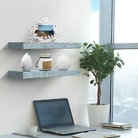 Sorbus 16" Solid Wood 2-Shelf Shelf with Baskets