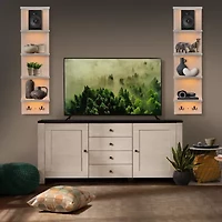 Sorbus Floating  with Led Lights 5-Shelf Shelf Baskets