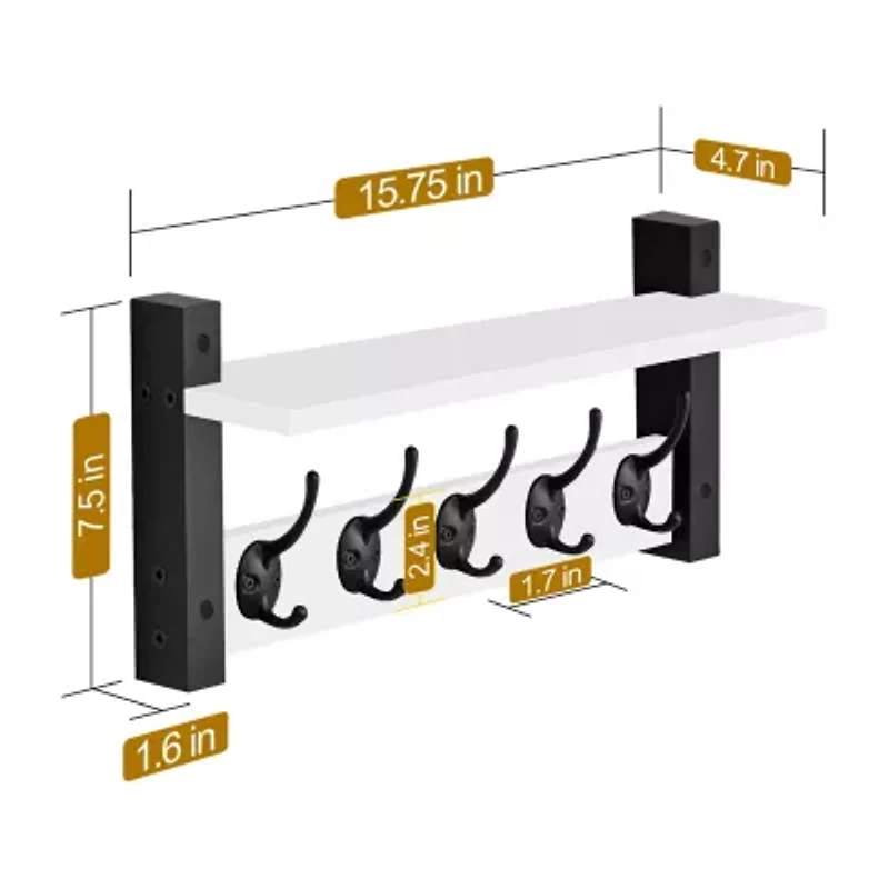 Sorbus 16" Floating 2-Shelf Shelf with Baskets