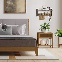 Sorbus 7-Tier Zigzag Tree Bookcase 7-Shelf Shelf with Baskets