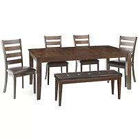 Landry 5-Piece Dining Set with Ladder Back Chairs and Bench