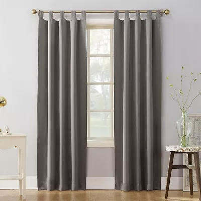 Sun Zero Evan Tab Top Energy Saving Blackout Single Curtain Panel