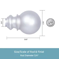 Kenney Bryce Ball 3/4 Adjustable Curtain Rod