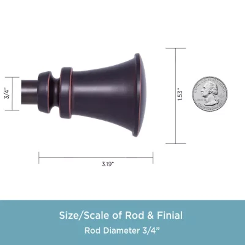 Kenney Nile Trumpet 3/4 Adjustable Curtain Rod