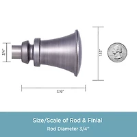 Kenney Nile Trumpet 3/4 Adjustable Curtain Rod
