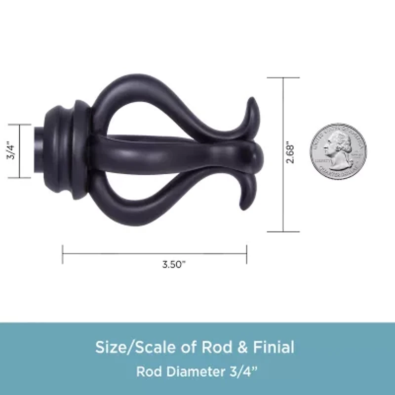 Kenney Kinsley Scroll 3/4 Adjustable Curtain Rod